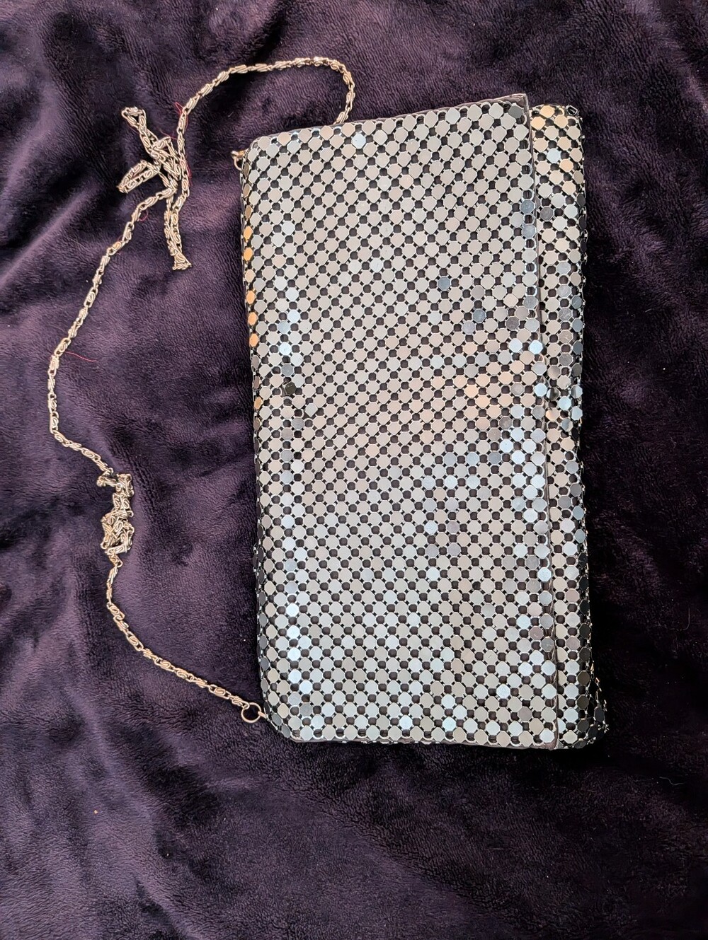 Silver Mesh Chain Strap Clutch - Women Accessories